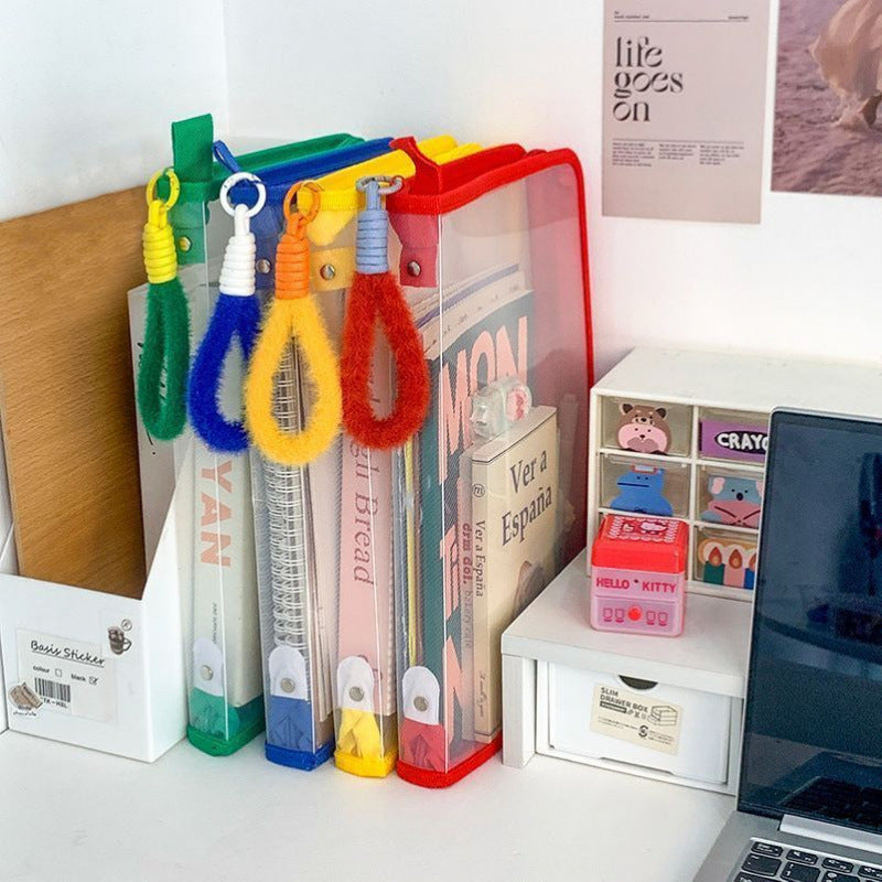 Ins Large Capacity A4 Zipper Transparent Storage Bag image 2