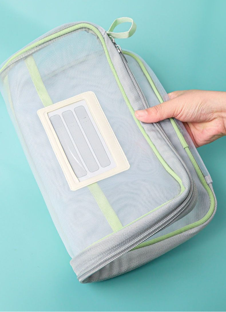 L-shaped Subject Classification Transparent Document Bag Zipper-type Large Open Tote Bag image 5