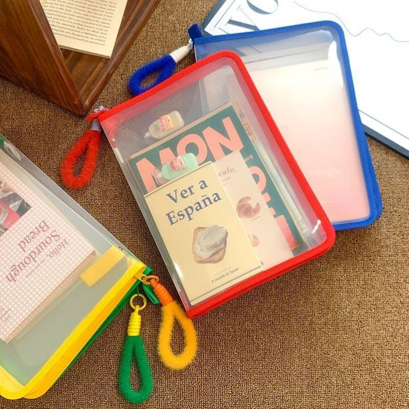 Ins Large Capacity A4 Zipper Transparent Storage Bag image 0
