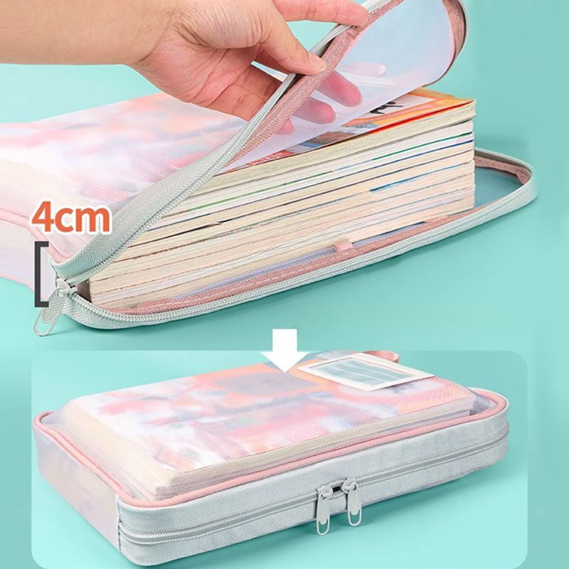L-shaped Subject Classification Transparent Document Bag Zipper-type Large Open Tote Bag image 2