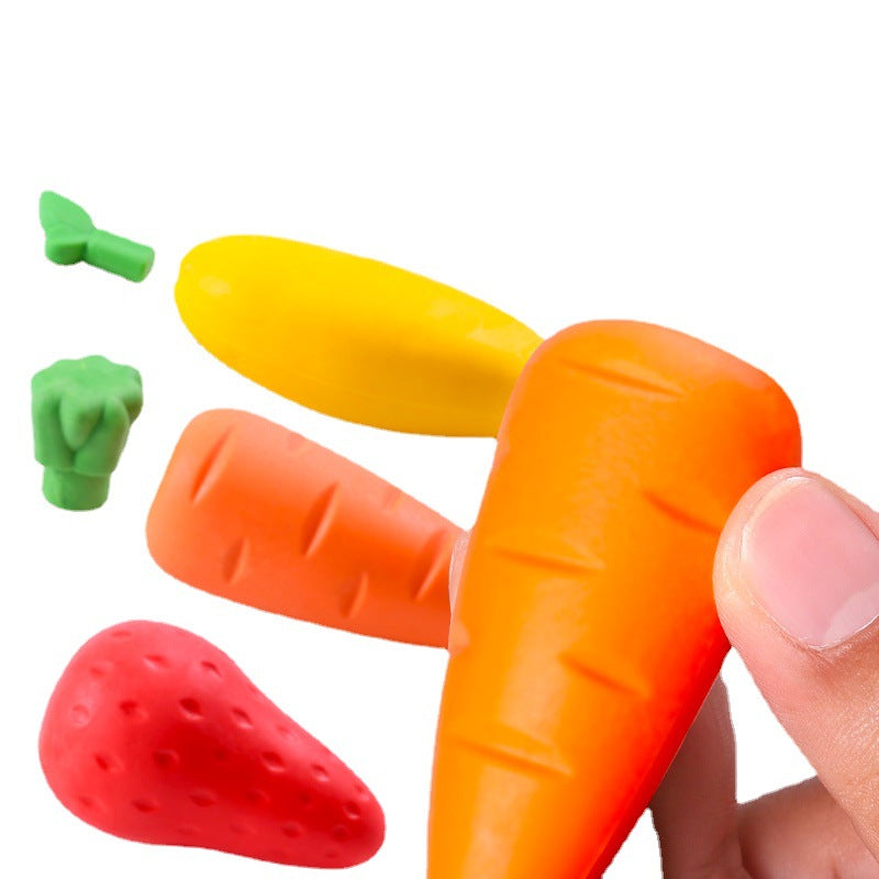 Carrot Strawberry Eraser Cartoon Cute Without Crumbs Like Leather image 3