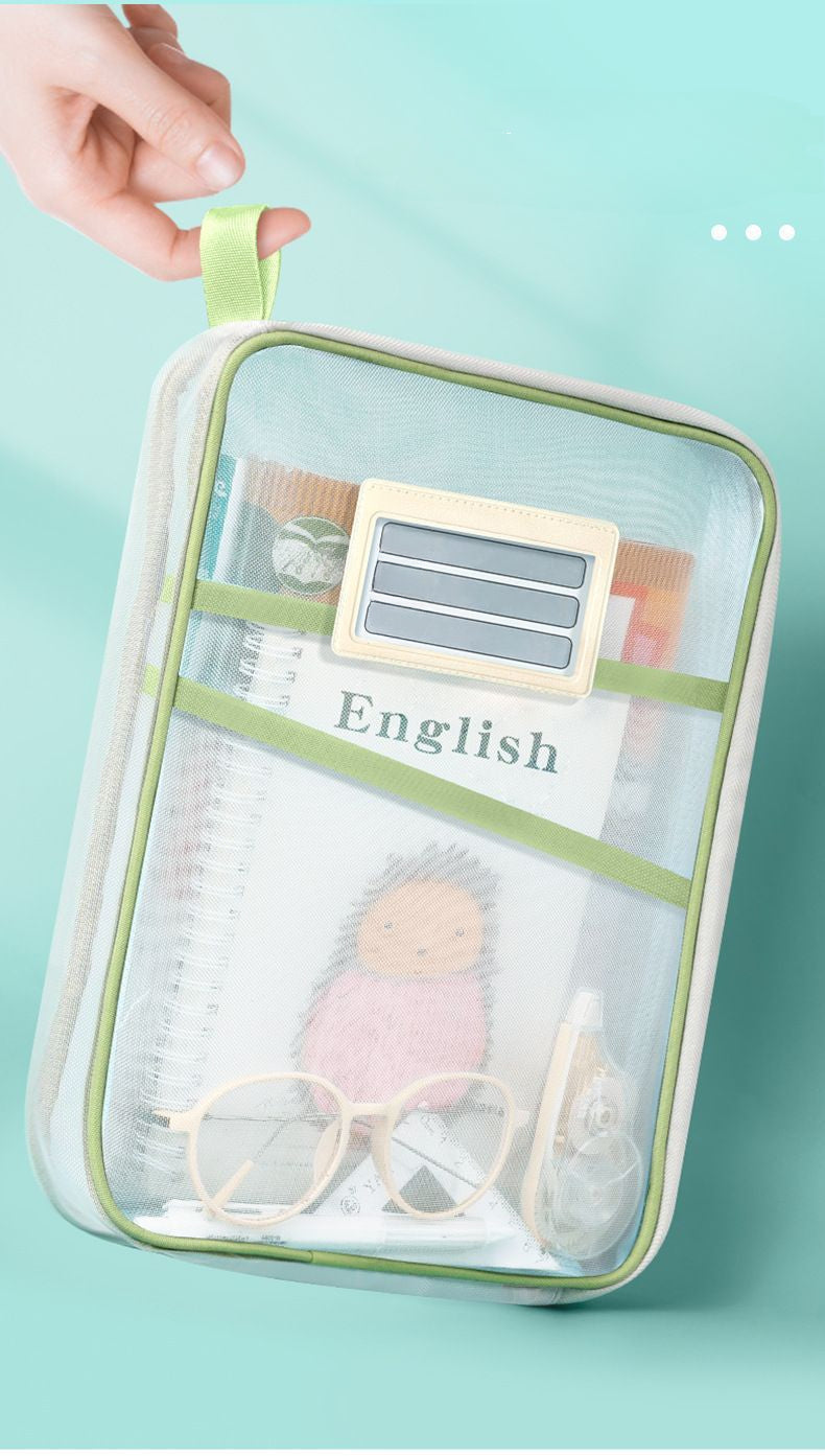 L-shaped Subject Classification Transparent Document Bag Zipper-type Large Open Tote Bag image 7