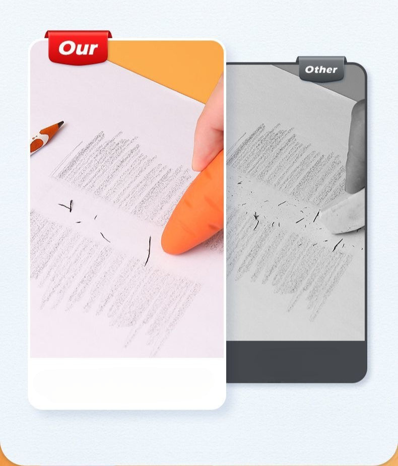 Carrot Strawberry Eraser Cartoon Cute Without Crumbs Like Leather image 5