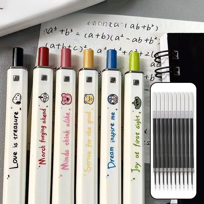 Press The Black Neutral Pen, Cartoon Animation Ins High-value Simple Brush Question Pen image 5