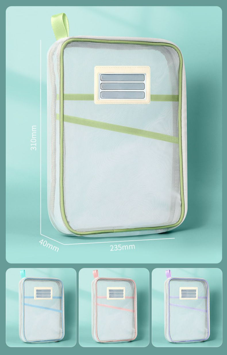 L-shaped Subject Classification Transparent Document Bag Zipper-type Large Open Tote Bag image 4