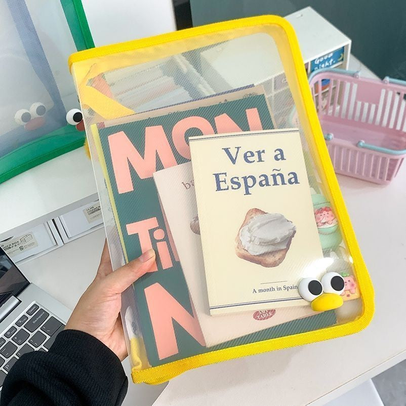 Ins Large Capacity A4 Zipper Transparent Storage Bag image 13