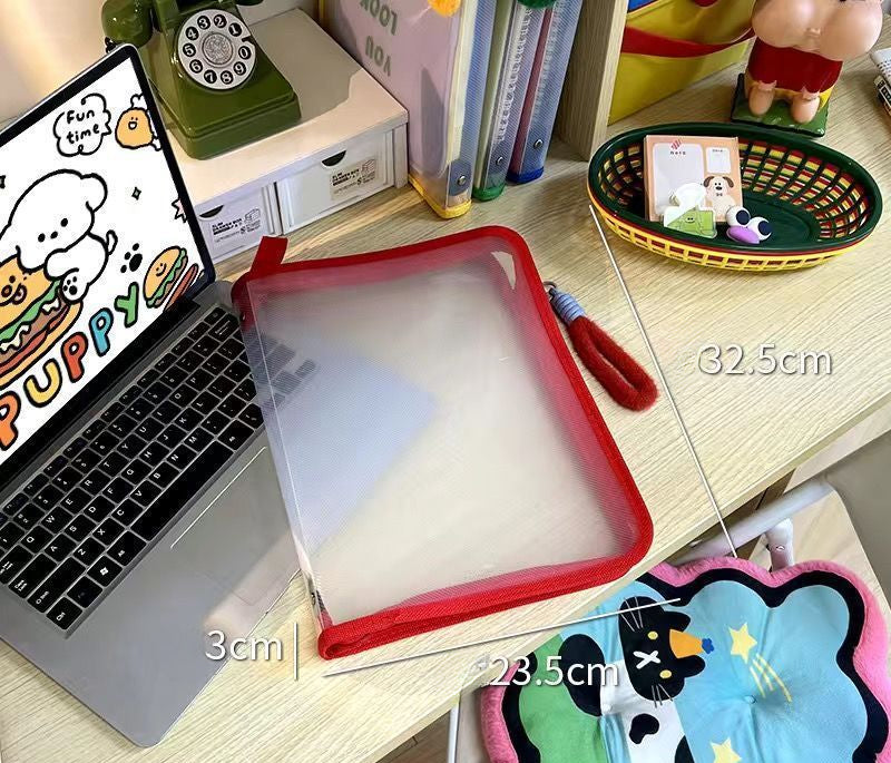 Ins Large Capacity A4 Zipper Transparent Storage Bag image 6