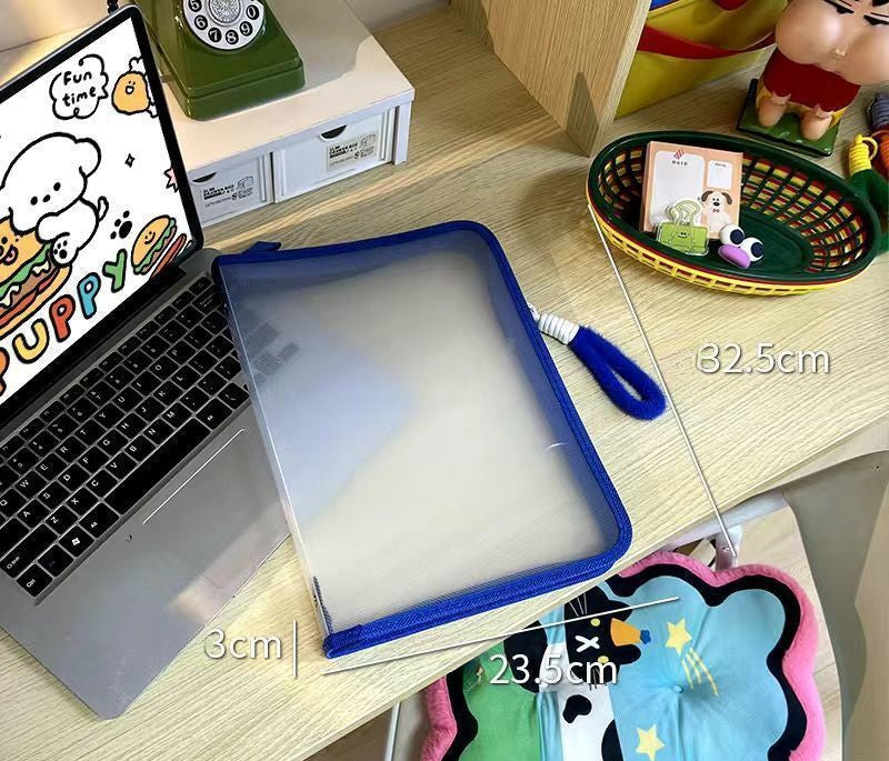 Ins Large Capacity A4 Zipper Transparent Storage Bag image 7