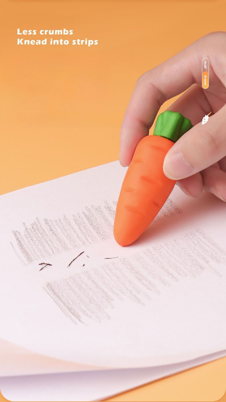 Carrot Strawberry Eraser Cartoon Cute Without Crumbs Like Leather image 6