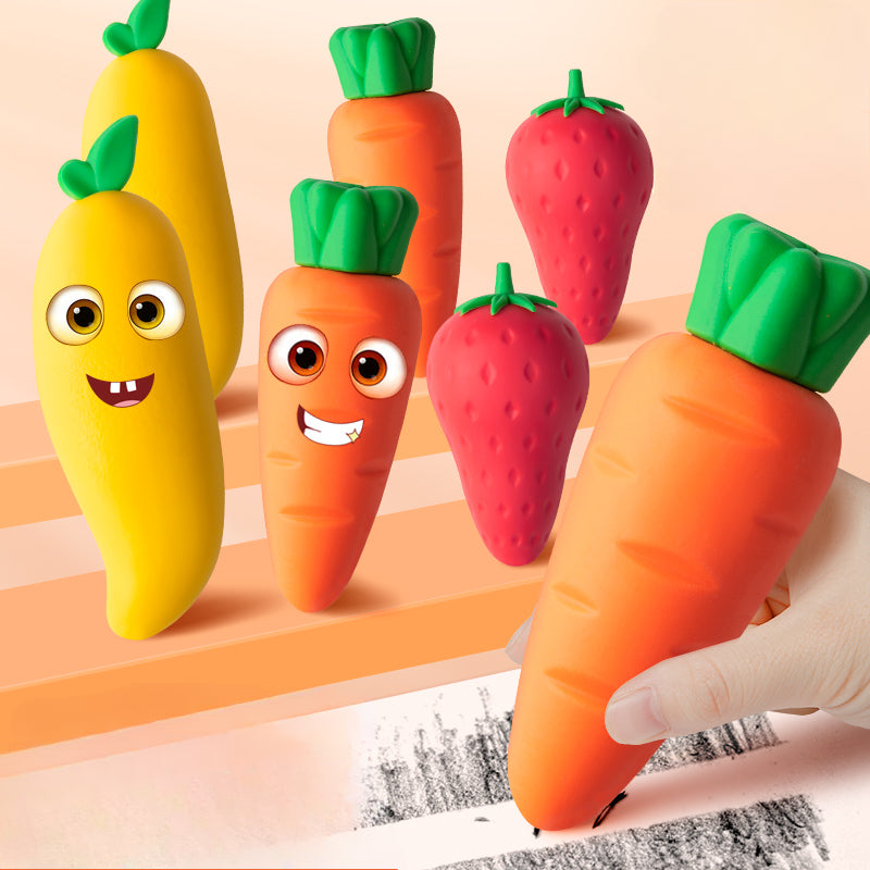 Carrot Strawberry Eraser Cartoon Cute Without Crumbs Like Leather image 0