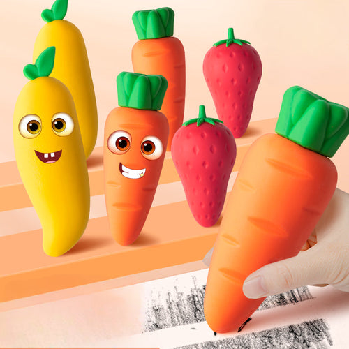 Carrot Strawberry Eraser Cartoon Cute Without Crumbs Like Leather image 0