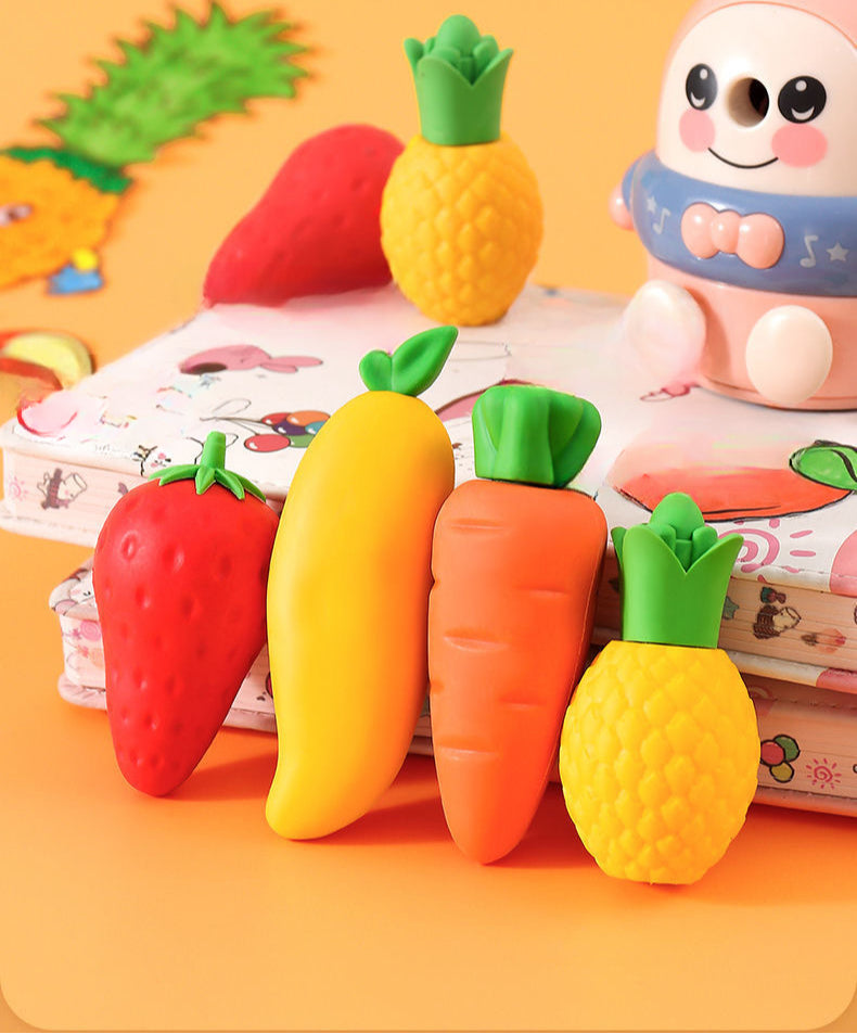 Carrot Strawberry Eraser Cartoon Cute Without Crumbs Like Leather image 4
